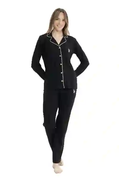 Resim U.s. Polo Assn. 11000 Kadın Önden Düğmeli Pijama Takım