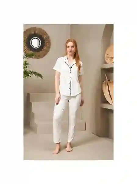 Resim Pjs 25118 Kadın Önden Düğmeli Pijama Takım