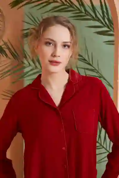 Resim Pjs 27031 Kadın Önden Düğmeli Pijama Takım