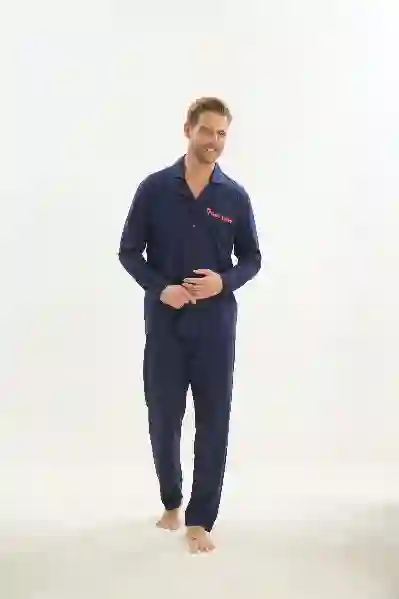 Resim Svman 9510 Erkek Önden Düğmeli Pijama Takım