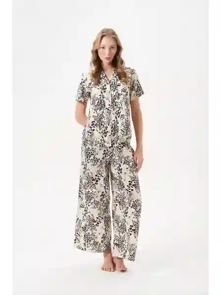 Resim Pjs 29049 Kadın Önden Düğmeli Pijama Takım