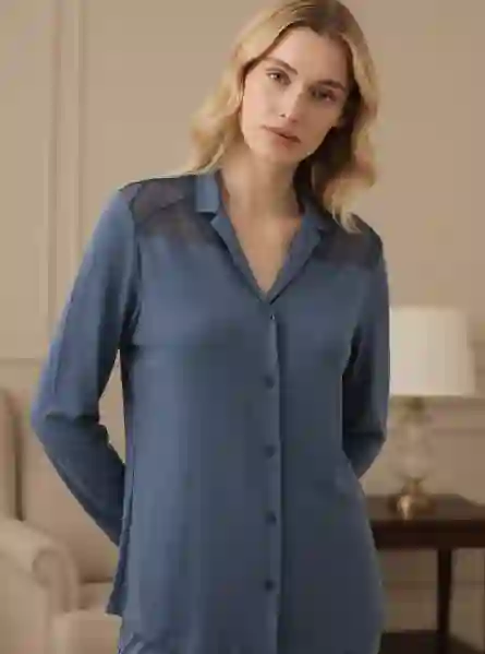Resim Blackspade 51932 Kadın Önden Düğmeli Pijama Takım