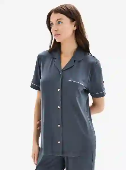 Resim Blackspade Bs52084 Kadın Önden Düğmeli Pijama Takım
