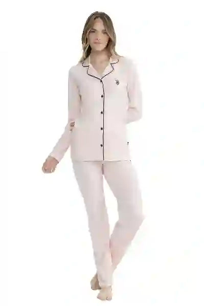 Resim U.s. Polo Assn. 11000 Kadın Önden Düğmeli Pijama Takım