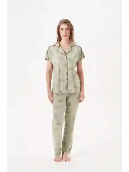 Resim Pjs P29046 Kadın Önden Düğmeli Pijama Takım