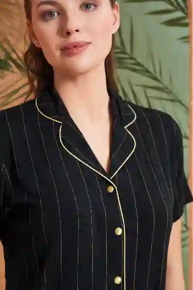 Resim Pjs 27042 Kadın Önden Düğmeli Pijama Takım