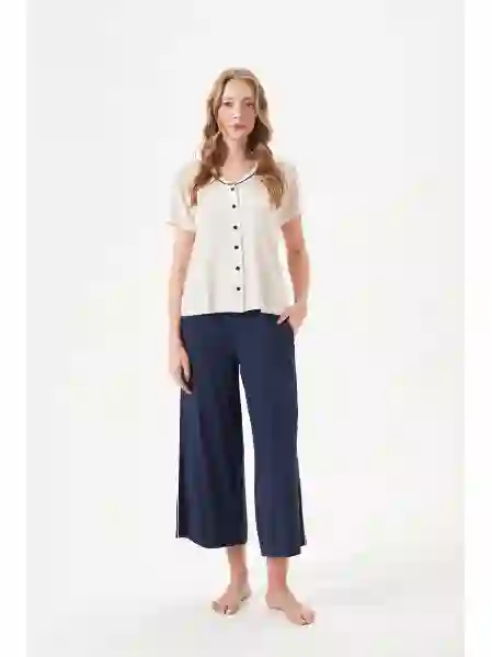 Resim Pjs 29022 Kadın Önden Düğmeli Pijama Takım